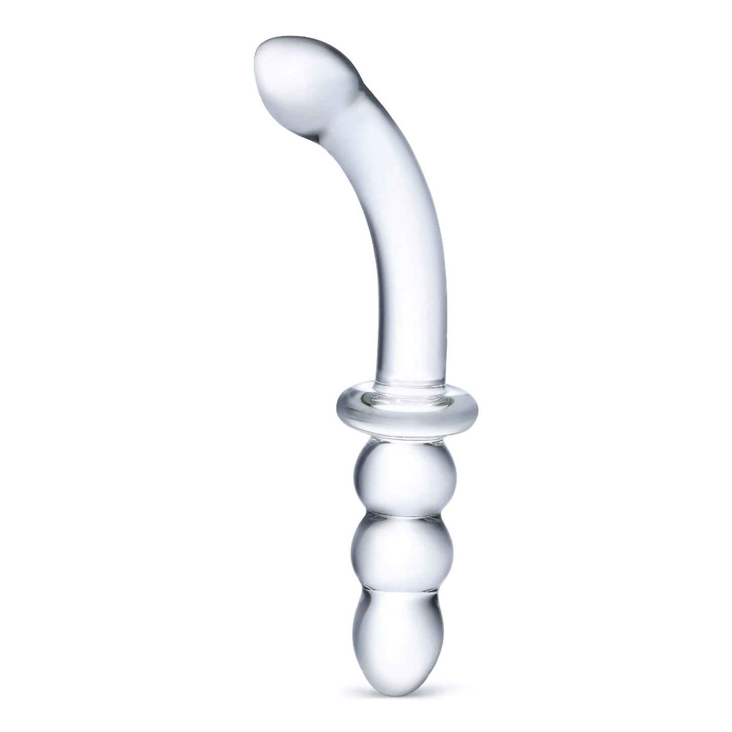 Ribbed G-Spot Glass Dildo 8"