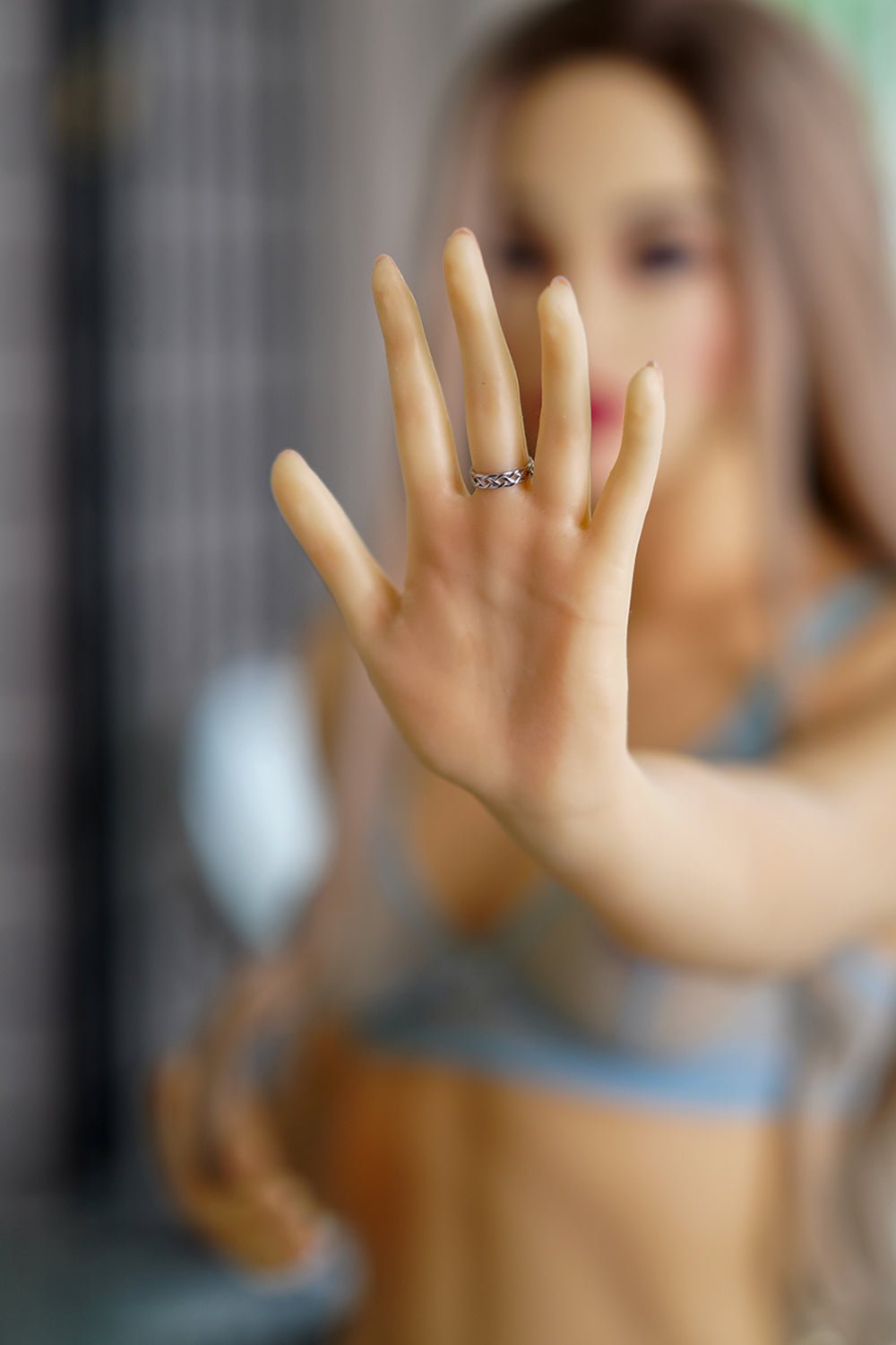 156cm/5ft1 A-cup Skinny Silicone Sex Doll with #X2 Head