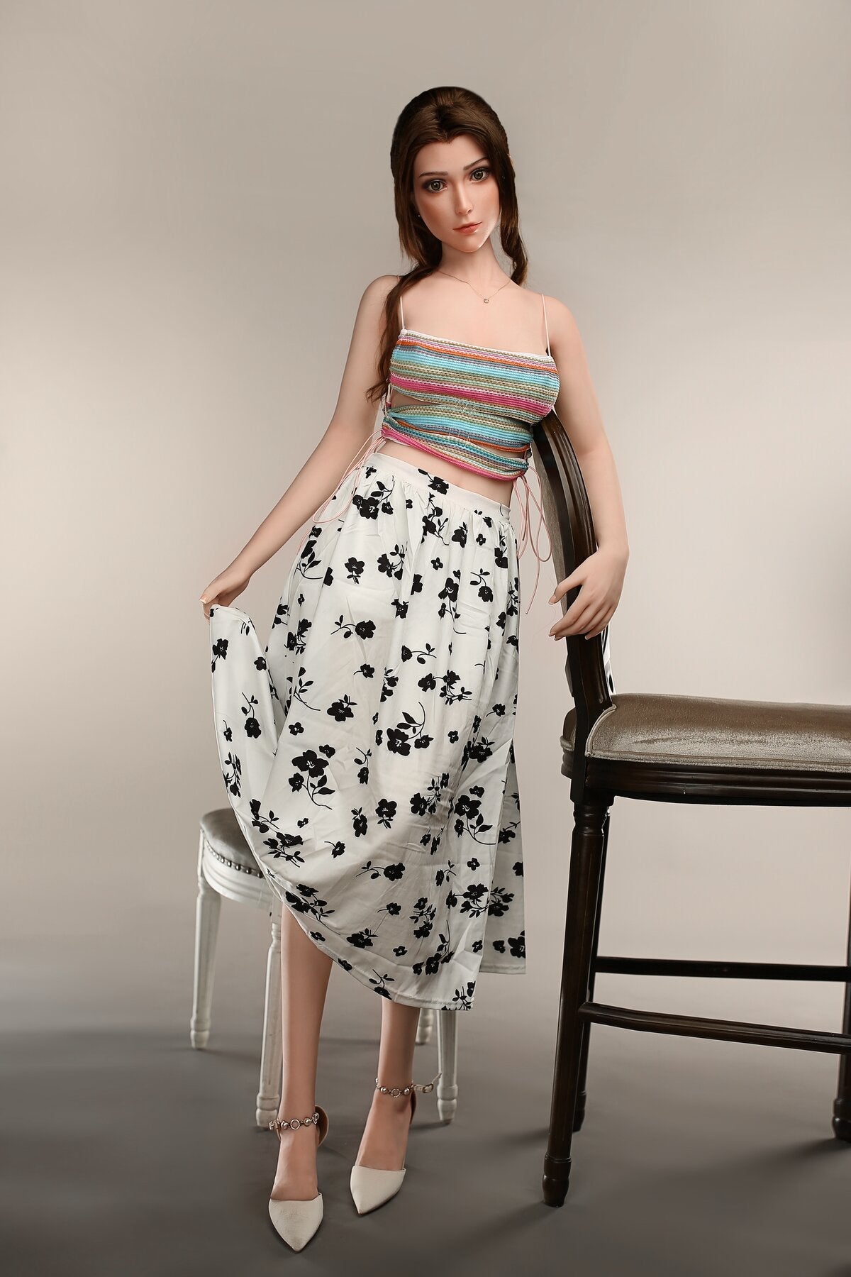 US In Stock - 160cm/5ft3 D-cup Silicone Head Sex Doll C25S - Alice White