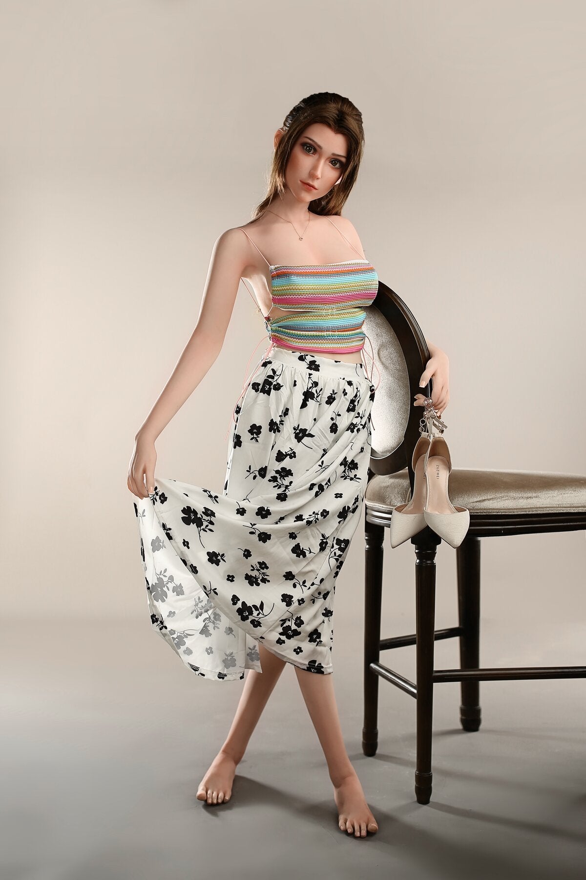 US In Stock - 160cm/5ft3 D-cup Silicone Head Sex Doll C25S - Alice White