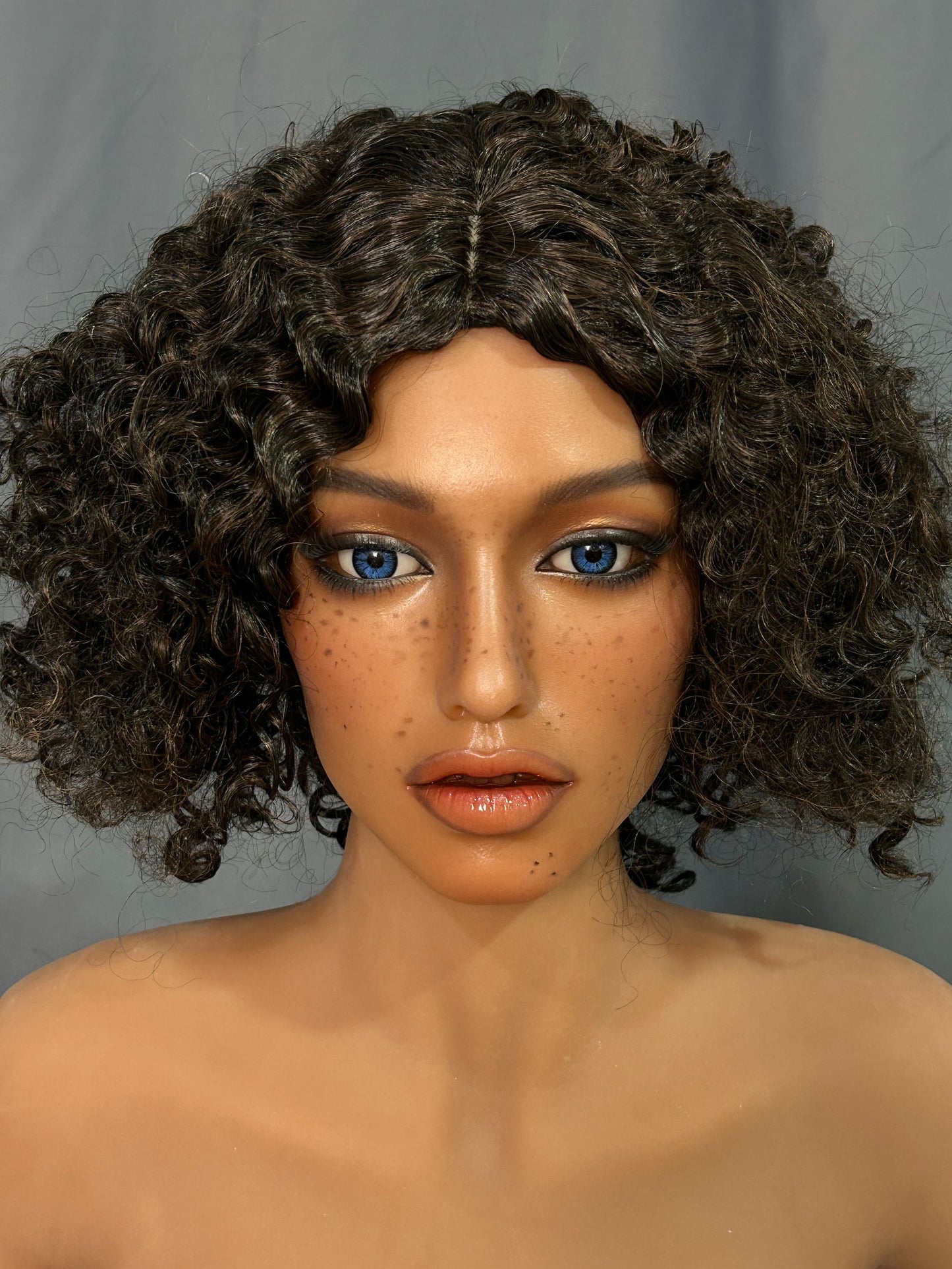 EU In Stock - 163cm/5ft4 C-Cup Silicone Head Sex Doll SG4 Delia - Dark Tanned