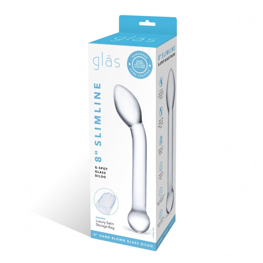 Slimline G-Spot Glass Dildo 8"