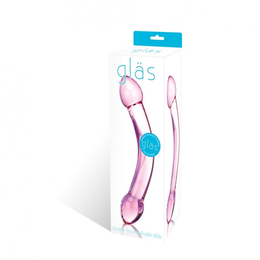 Double Trouble Purple Glass Dildo