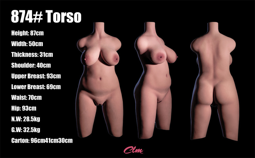 US In Stock - ⭐️CLM Pro⭐️TPE BBW Sex Doll Torso - #874 Black