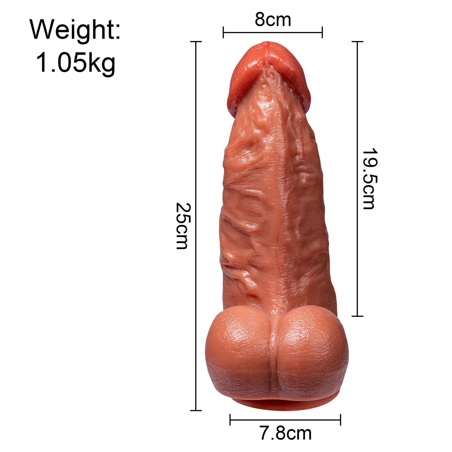Acmejoy - Giant Big Skin Like Silicone Dildos with Strong Suction Cup 9.84 in