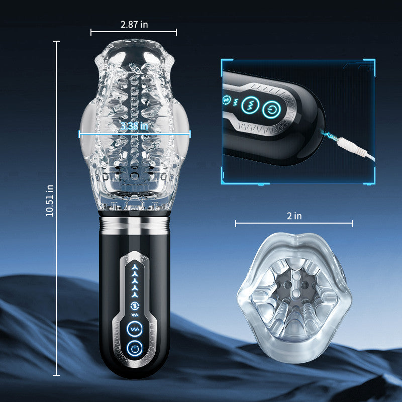 TORNADO 3.0 Version 7 Vibrierender 5 Rotierender Stoß-Blowjob-Masturbateur 