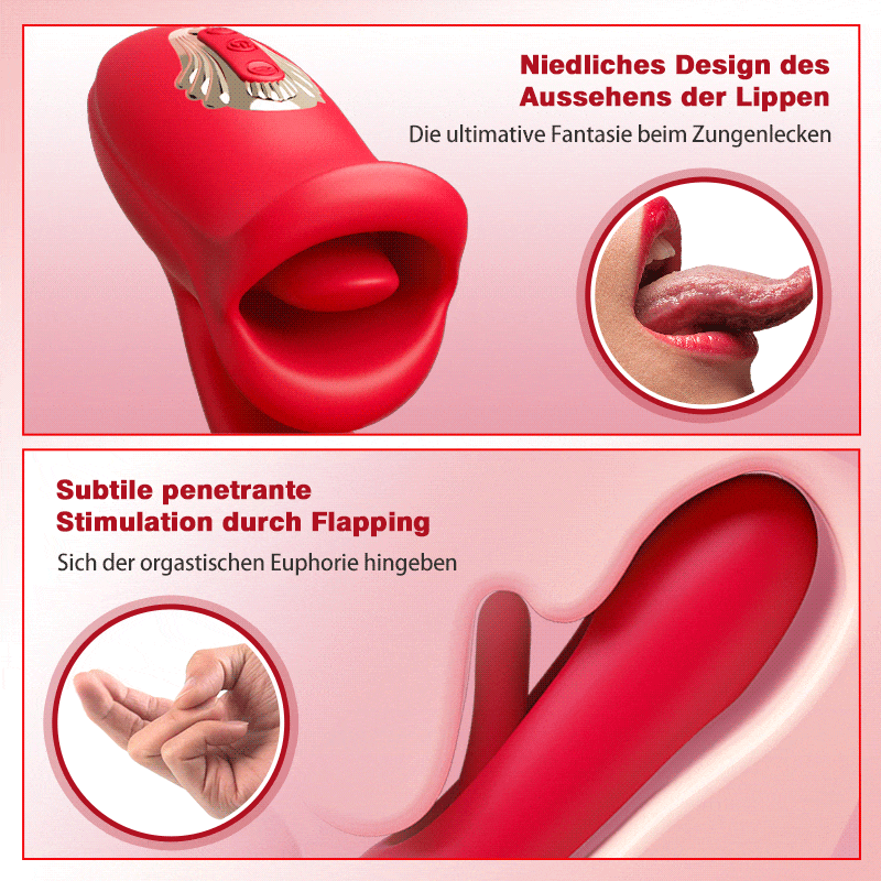 【Versand innerhalb von 24 Stunden】G-Punkt-Slap-Vibrator mit Zungenleckfunktion & Vibrationszunge