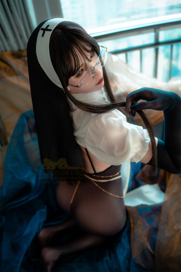 162cm/5ft4 A-Cup Lifelike Halloween Nun Silicone Love Doll - S37