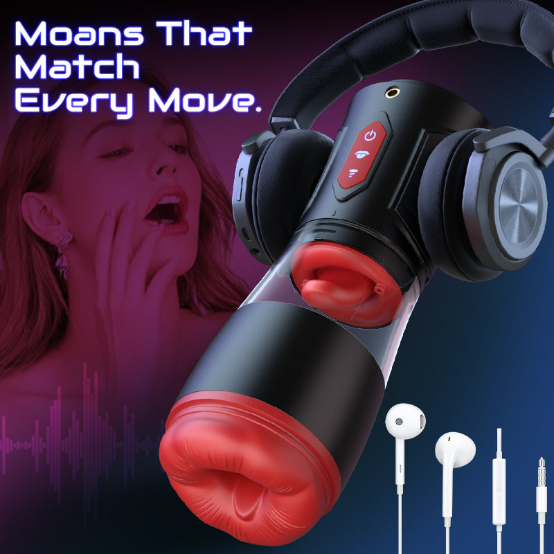 Acmejoy - 【Partner Play】LickMe Phone Holder 4 Suction 7 Tongue-Licking Voice Function Male Stroker Masturbator