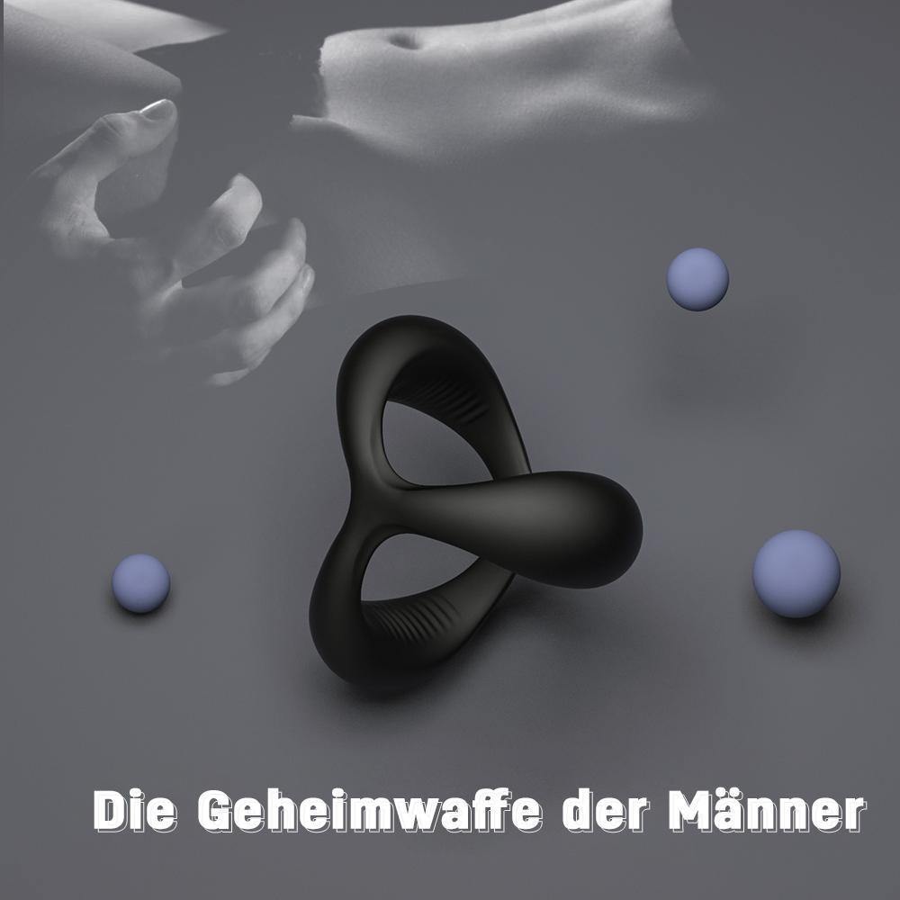 Anneau pénien trois anneaux noirs Härter Länger Größer S-HANDE