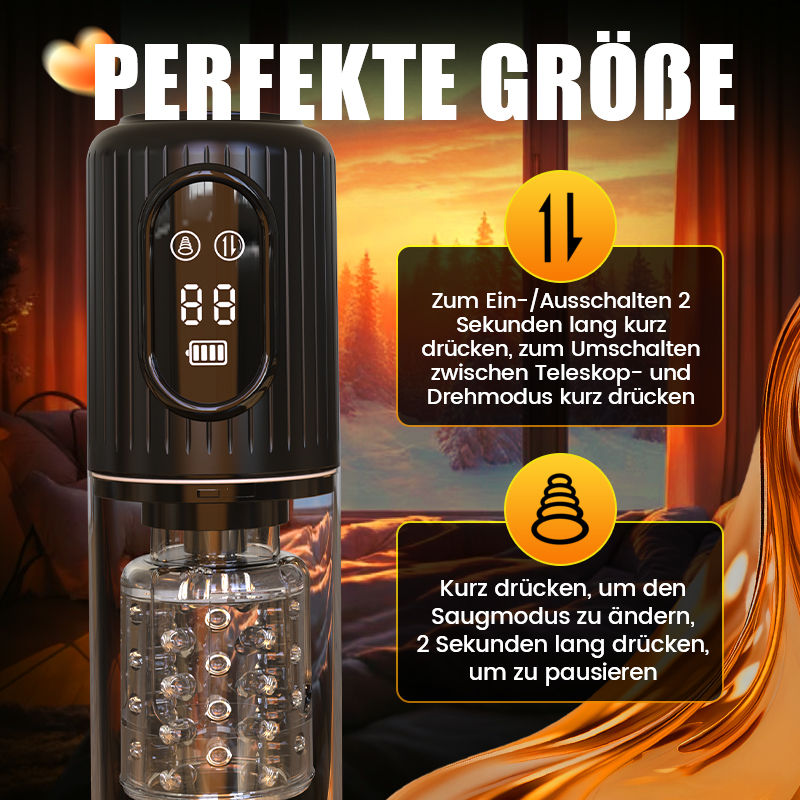 Aisia 4 Saug 5 Stoßmodi rotierender 3-in-1-Oralsex-Stroker