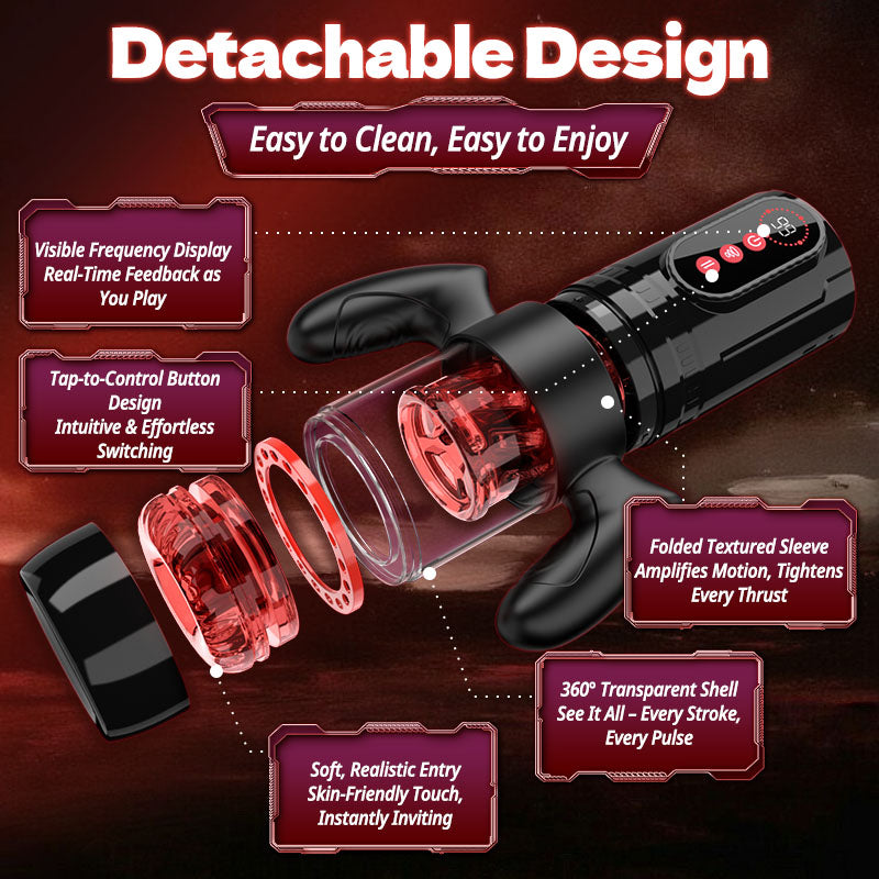 Acmejoy - Terminator 9 Telescopic Rotating Sucking with Handle Male Stroker