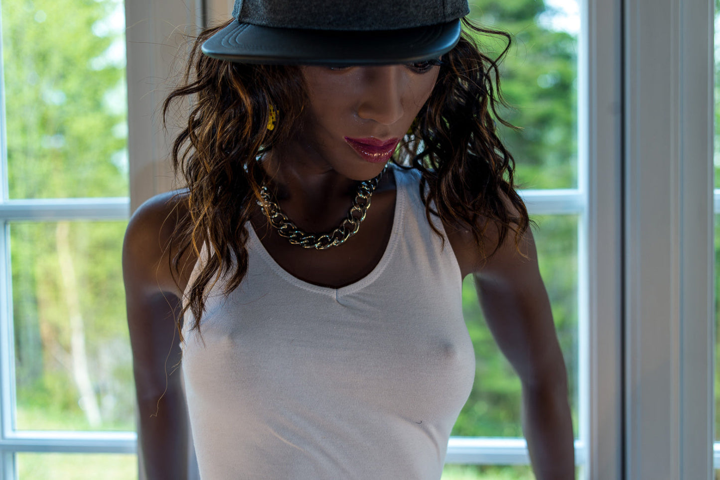 168cm/5ft6 A-cup Skinny Black TPE Sex Doll with 83#02