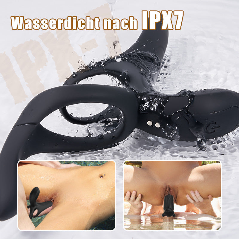 Maxwell 9 Vibrations Doppel-Vibrator Penisring für Perineum C-Spot G-Spot Stimulation