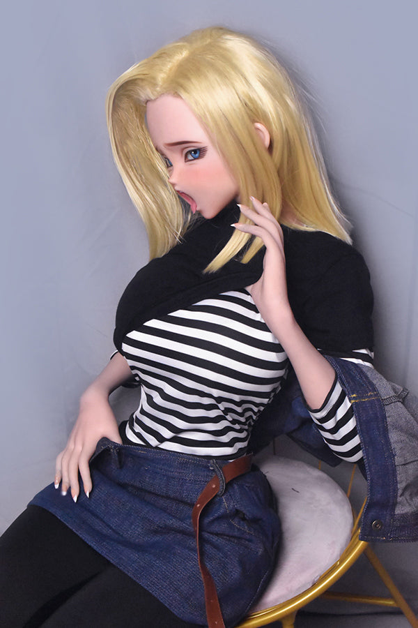 148cm/ 4ft9 Anime Dragon Ball Character Android 18 Silicone Sex Doll – Sawano Saori-M