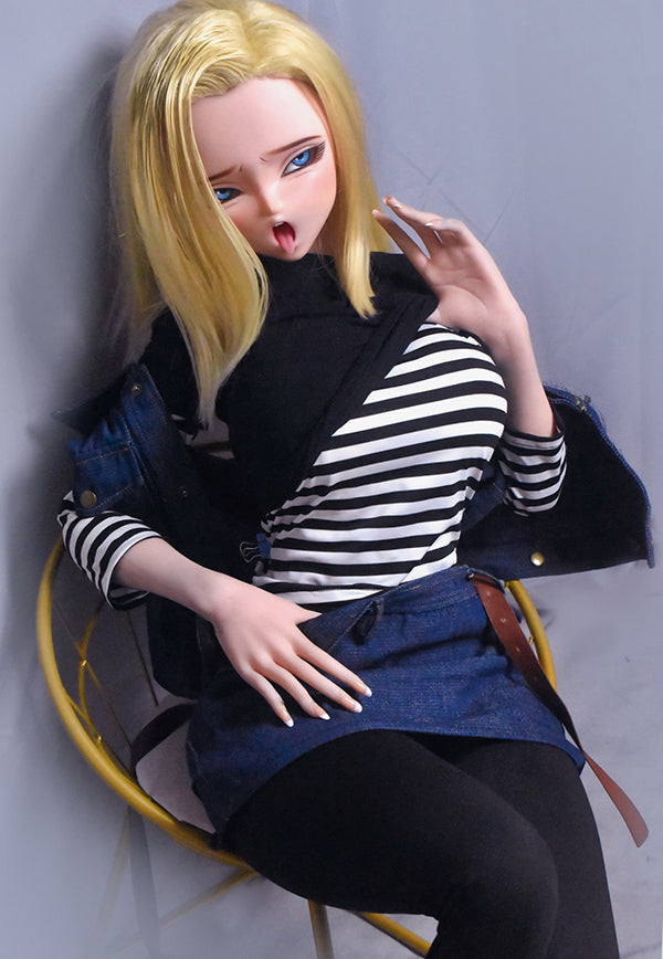 148cm/ 4ft9 Anime Dragon Ball Character Android 18 Silicone Sex Doll – Sawano Saori-M