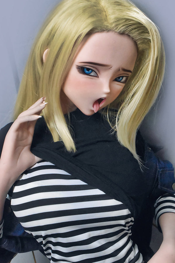 148cm/ 4ft9 Anime Dragon Ball Character Android 18 Silicone Sex Doll – Sawano Saori-M