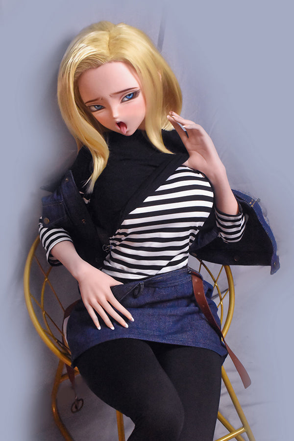 148cm/ 4ft9 Anime Dragon Ball Character Android 18 Silicone Sex Doll – Sawano Saori-M