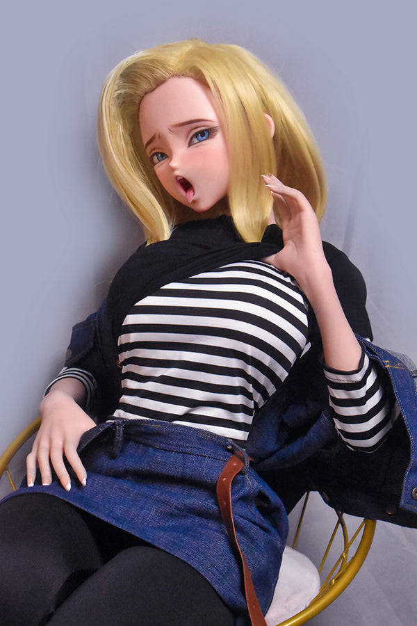 148cm/ 4ft9 Anime Dragon Ball Character Android 18 Silicone Sex Doll – Sawano Saori-M