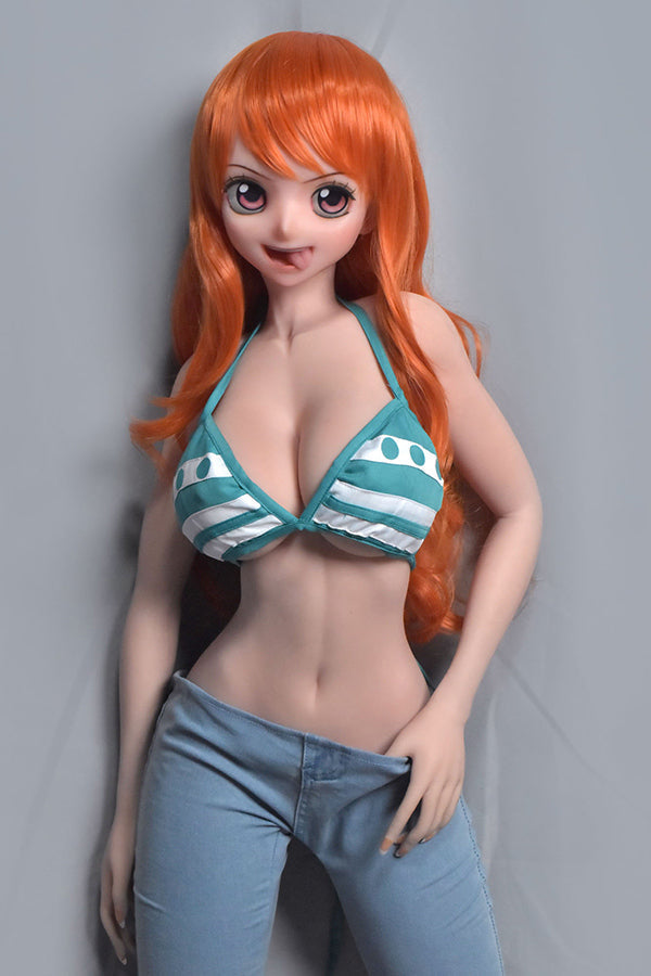 148cm/ 4ft9 Silicone Anime Cosplay One Piece Nami Sex Doll – Tsuruta Haruna