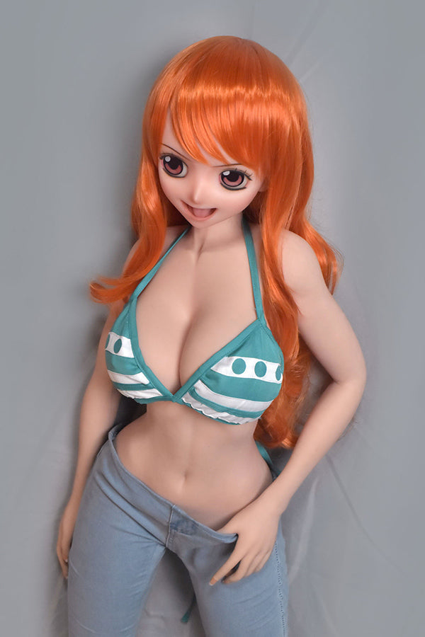 148cm/ 4ft9 Silicone Anime Cosplay One Piece Nami Sex Doll – Tsuruta Haruna