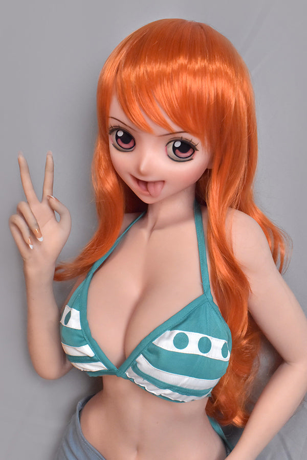 148cm/ 4ft9 Silicone Anime Cosplay One Piece Nami Sex Doll – Tsuruta Haruna