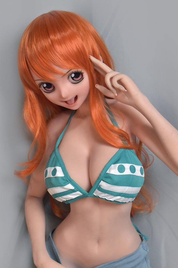 148cm/ 4ft9 Silicone Anime Cosplay One Piece Nami Sex Doll – Tsuruta Haruna