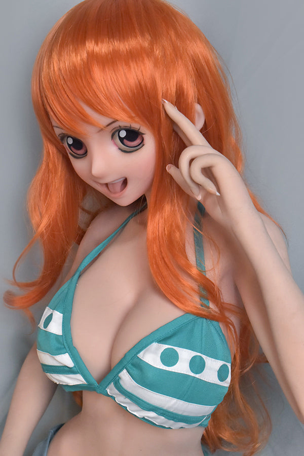 148cm/ 4ft9 Silicone Anime Cosplay One Piece Nami Sex Doll – Tsuruta Haruna