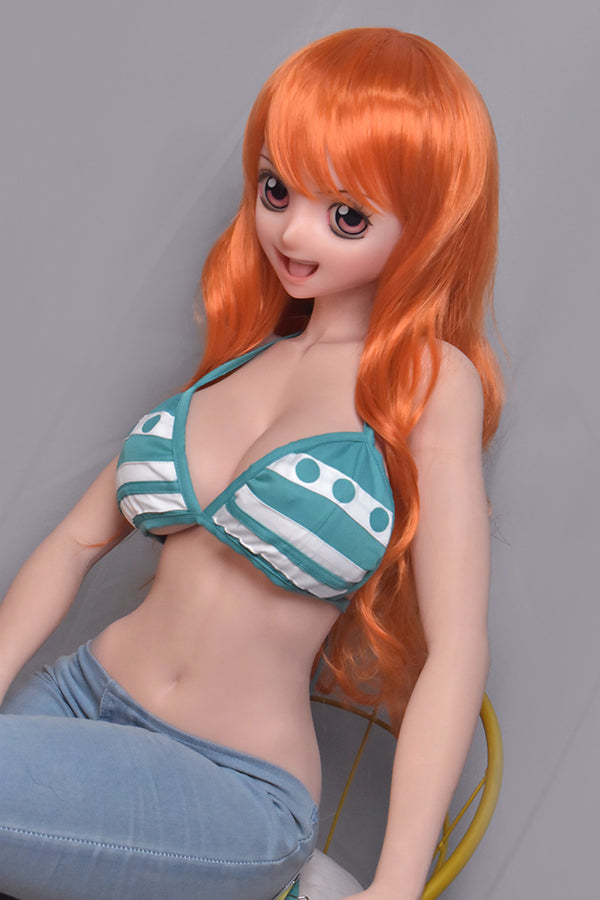 148cm/ 4ft9 Silicone Anime Cosplay One Piece Nami Sex Doll – Tsuruta Haruna