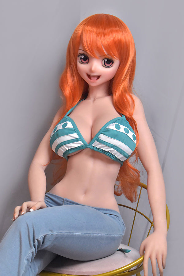 148cm/ 4ft9 Silicone Anime Cosplay One Piece Nami Sex Doll – Tsuruta Haruna