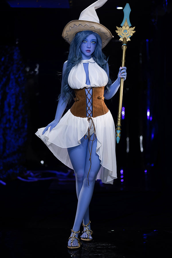 EU In Stock - 160cm/5ft3 F-cup Blue Skinned Alien TPE Sex Doll - Zina