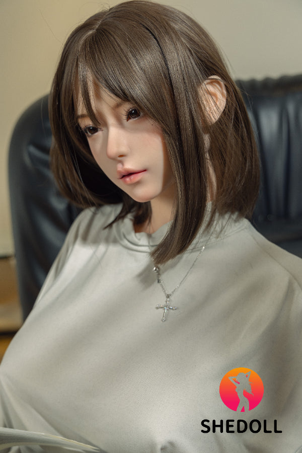 163cm/5ft4 H-cup Silicone Head Chinese Sex Doll - April