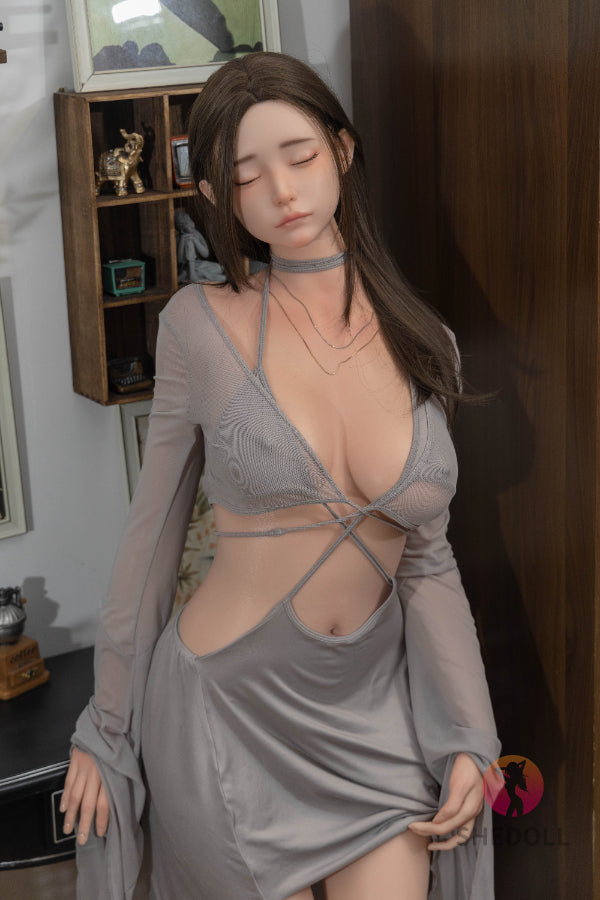 165cm/5ft5 E-cup Silicone Head Eyes Closed Sex Doll - Chuyue