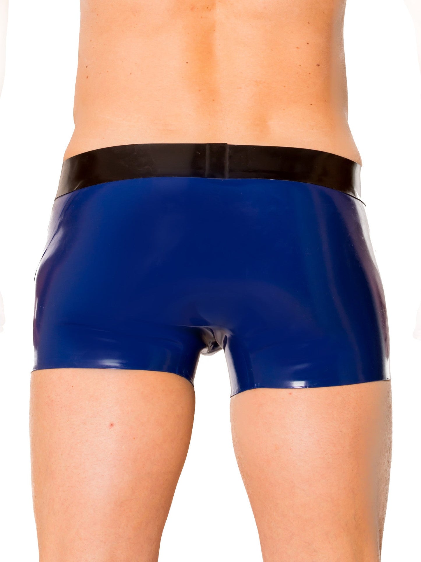 Blue/Black Latex/Rubber Shorts