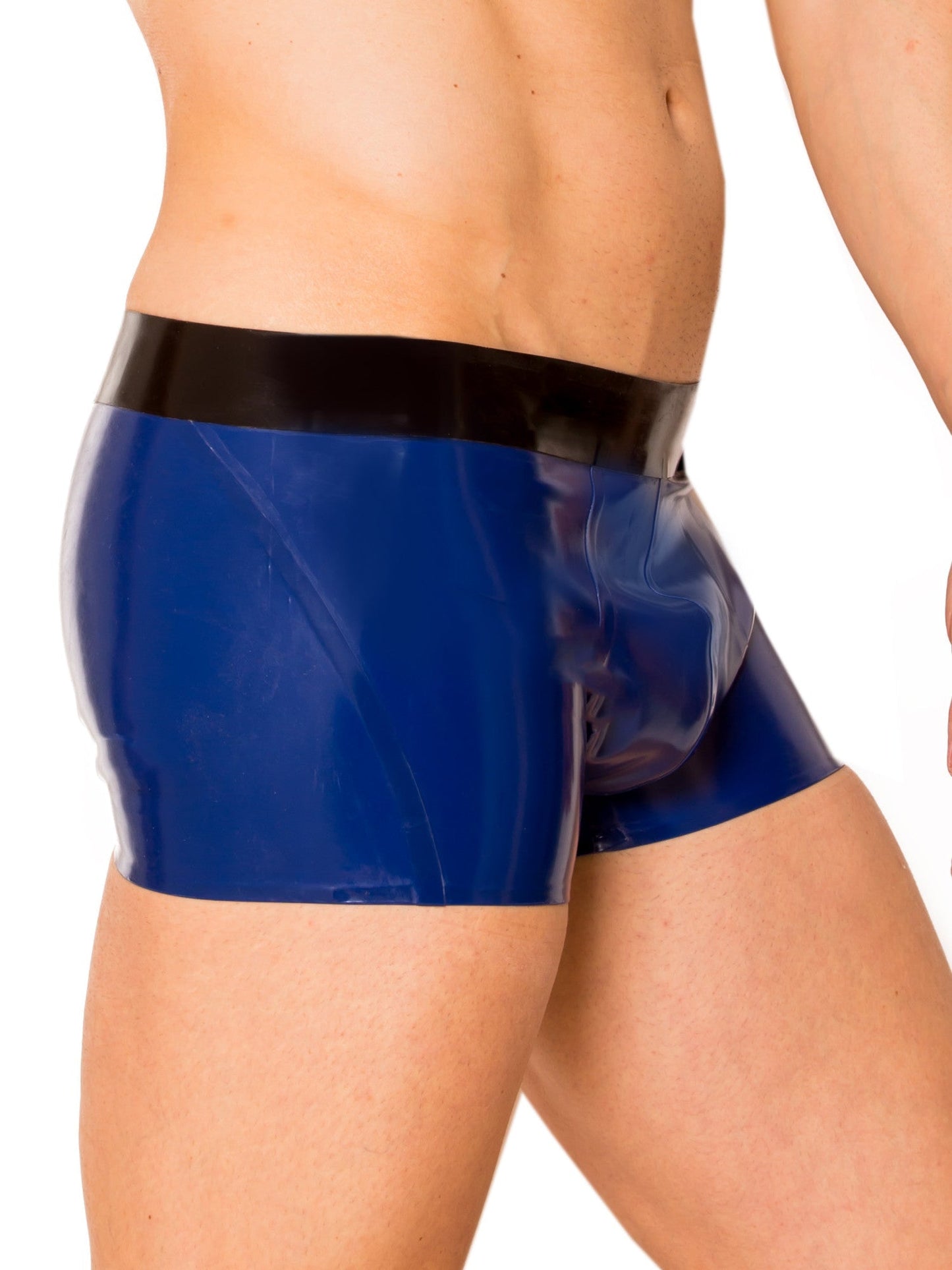 Blue/Black Latex/Rubber Shorts
