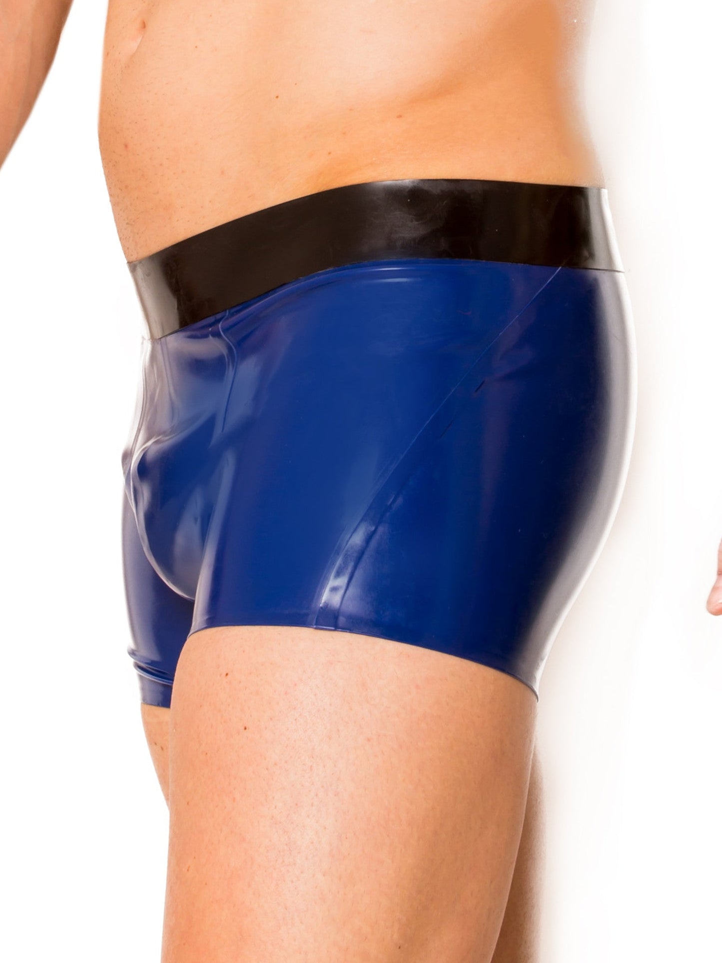 Blue/Black Latex/Rubber Shorts