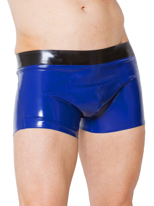 Blue/Black Latex/Rubber Shorts