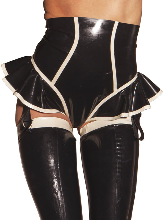 Boudoir Latex/Rubber Black & White Knickers