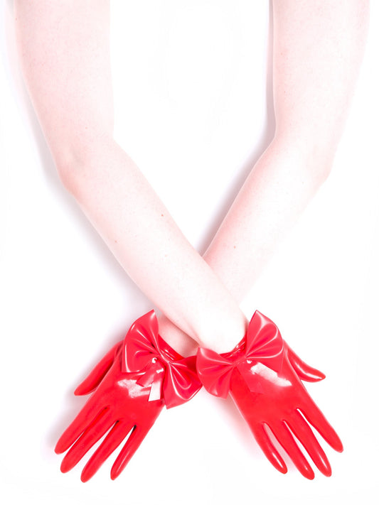 Bow Gloves in Red