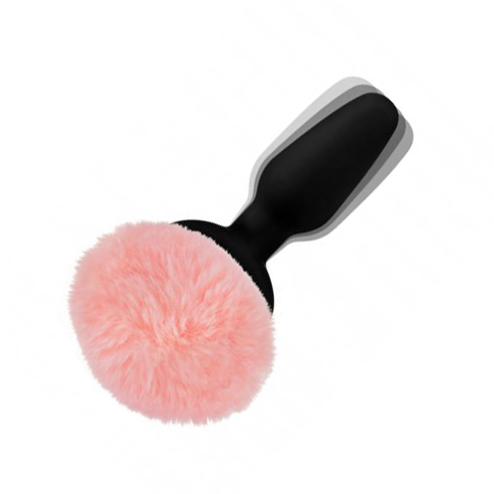 Vibrating Pink Bunny Tail Plug