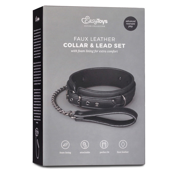 Faux Leather Collar and Lead