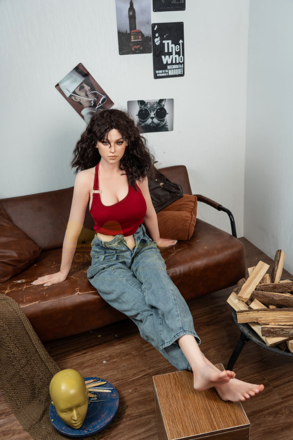 166cm/5ft5 D-cup Bubble Butt Realistic Silicone Sex Doll - S38 Flora