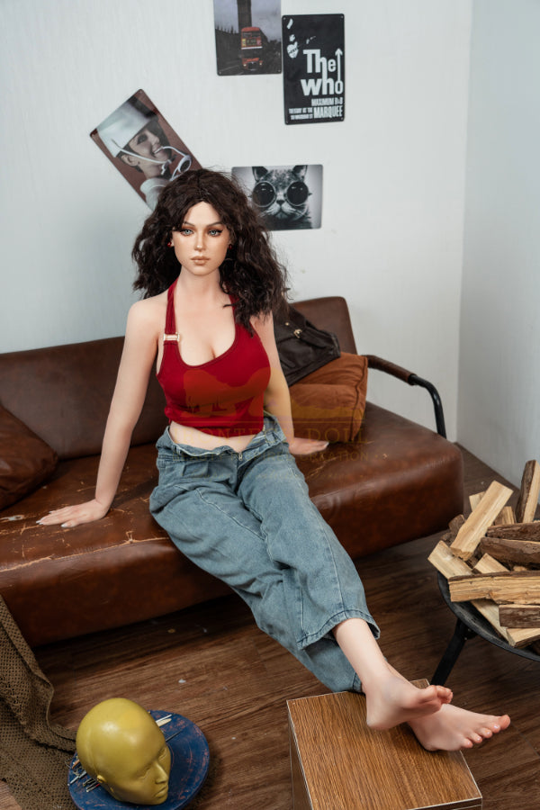 166cm/5ft5 D-cup Bubble Butt Realistic Silicone Sex Doll - S38 Flora