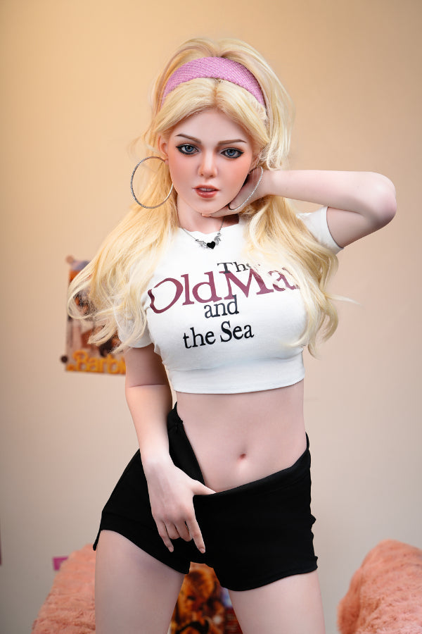 160cm/5ft3 D-cup Silicone Head Blonde Sex Doll C2S