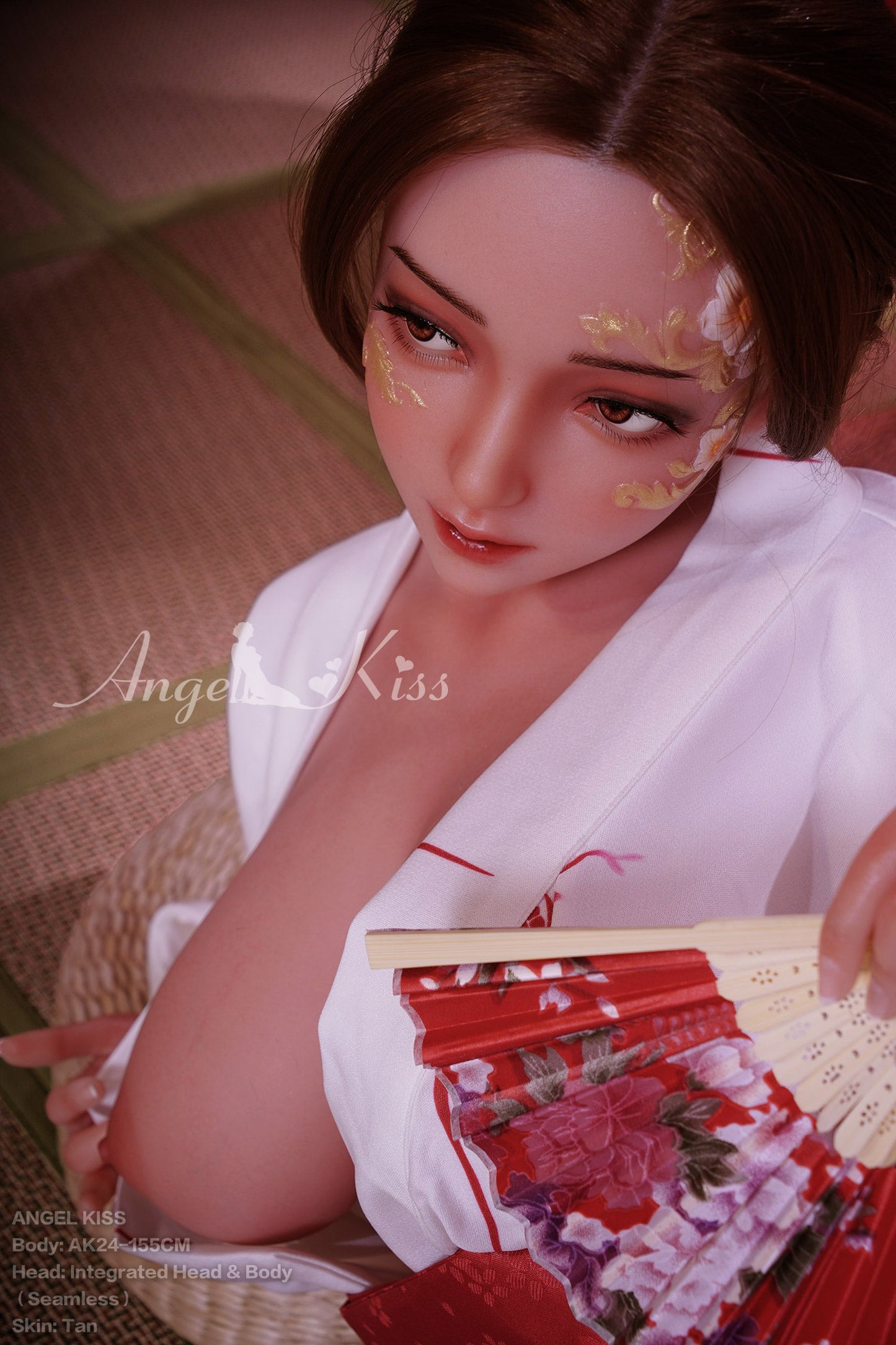 155cm/5ft1 H-cup Seamless Neck All-In-One Silicone Sex Doll AK24 - Angie