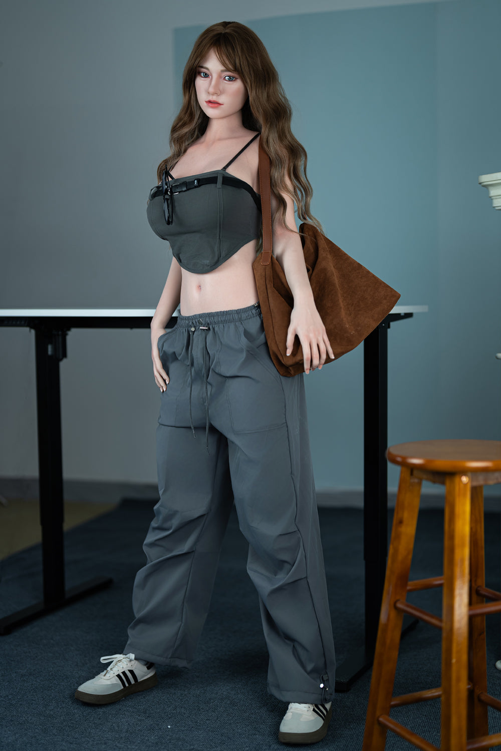 EU In Stock - 170cm/5ft7 D-cup ROS Silicone Head Blonde Sex Doll - M12