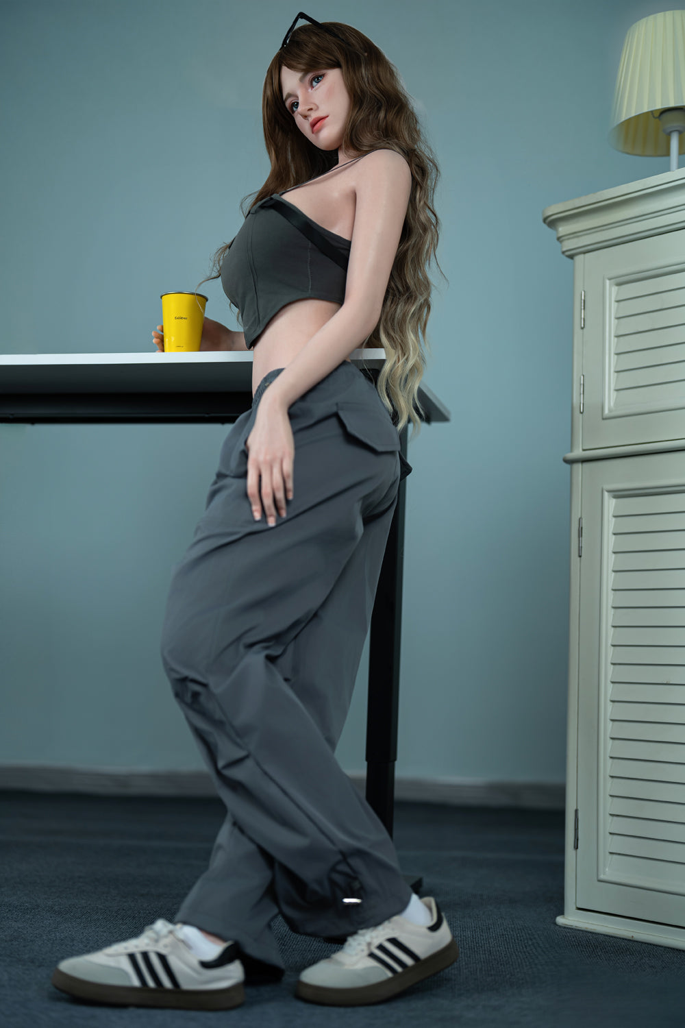 EU In Stock - 170cm/5ft7 D-cup ROS Silicone Head Blonde Sex Doll - M12