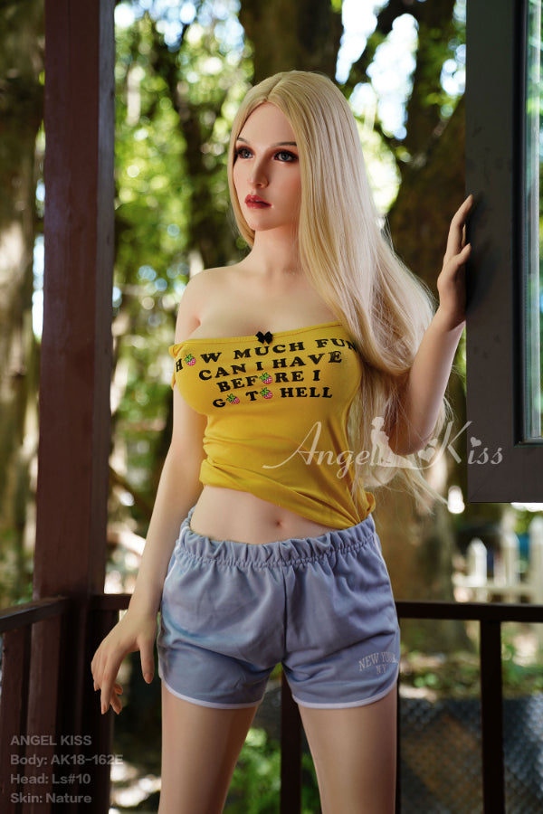 162cm/5ft4 E-cup Big Boobs Blonde Silicone Sex Doll – LS10