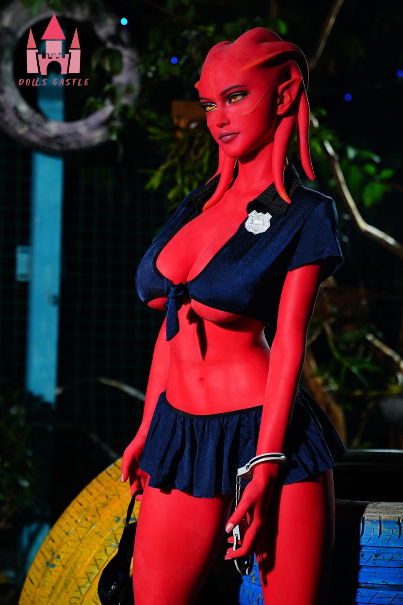 EU In Stock - 160cm/5ft3 F-cup Red Skinned Alien TPE Sex Doll - #A9