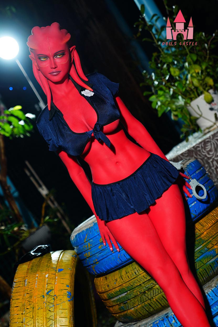 EU In Stock - 160cm/5ft3 F-cup Red Skinned Alien TPE Sex Doll - #A9